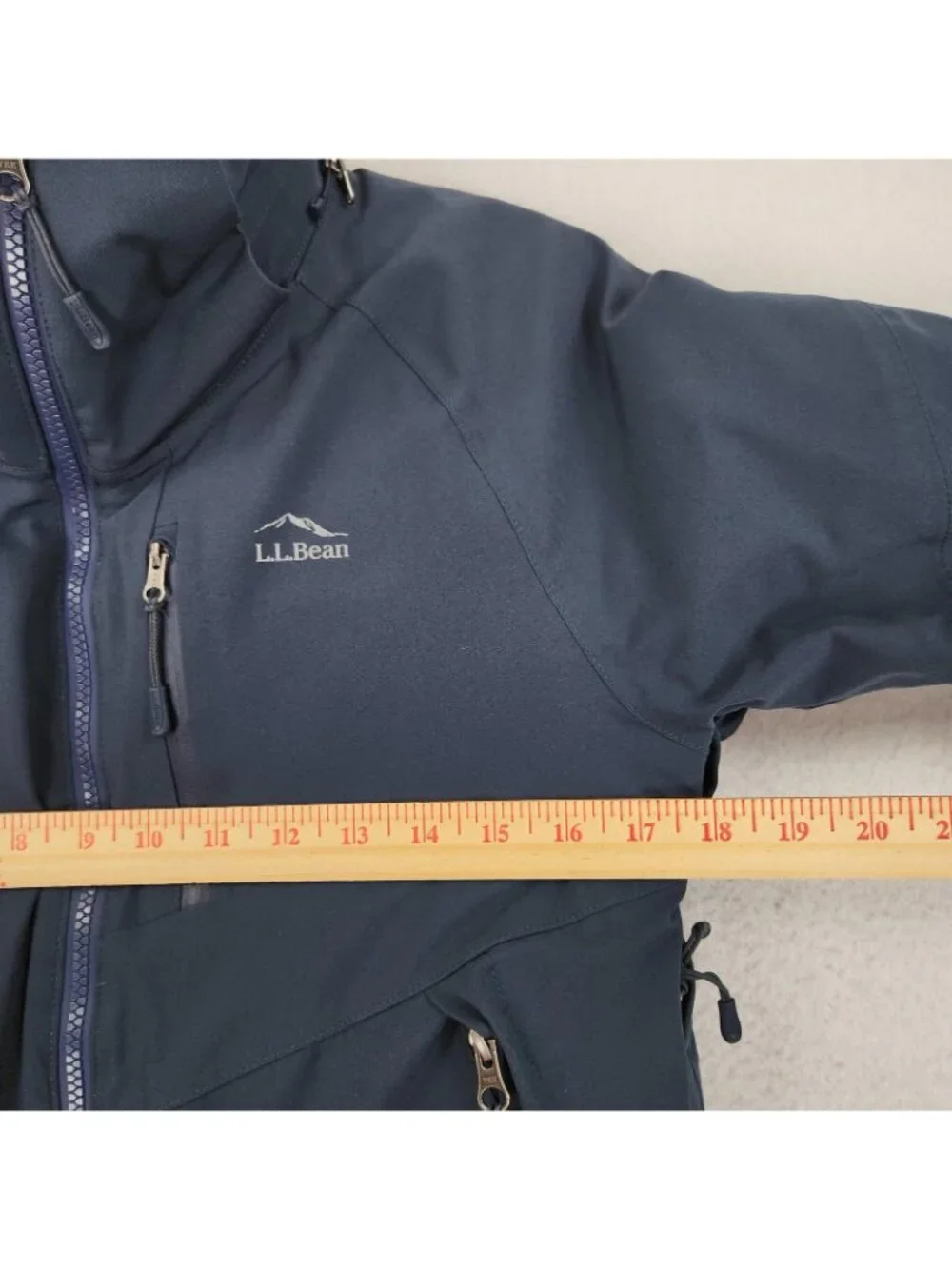 LL Bean Jacket Kids 10-12 Blue Insulated Softshell Fleece Lined TEK Winter Ski